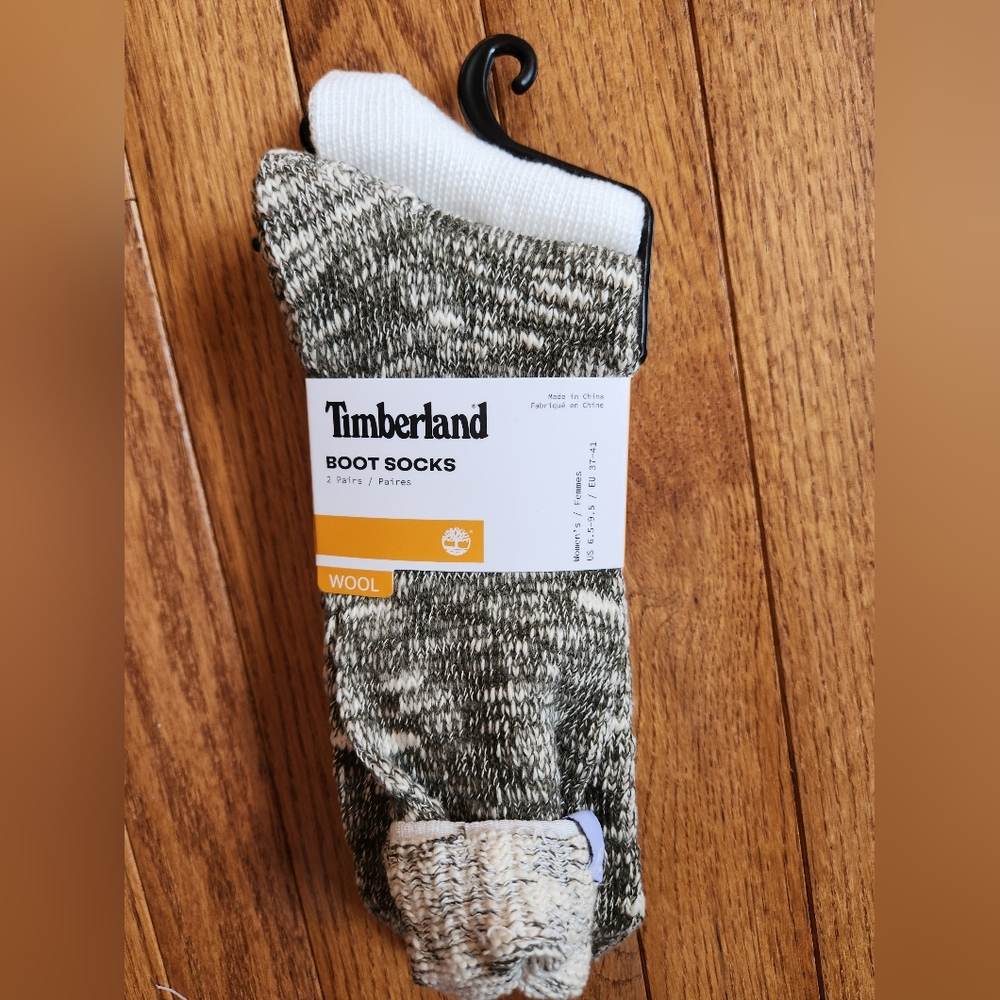 Timberland Black and White Casual Crew Socks